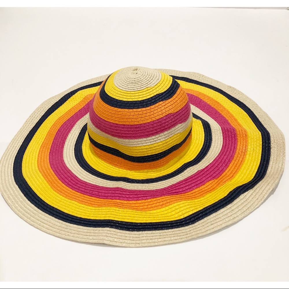 Aldo Multi-Colored Straw Hat Wide Brim